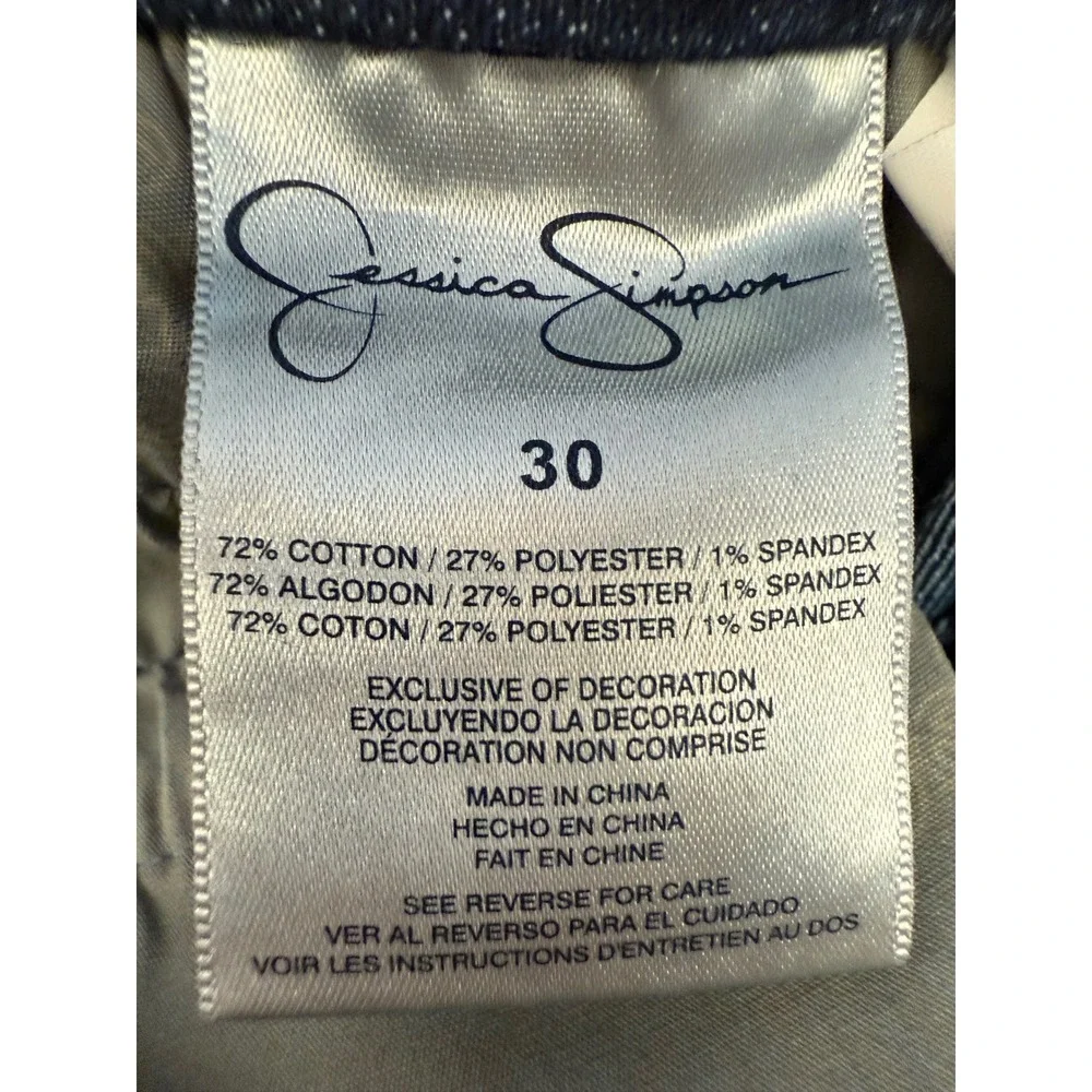 Jessica Simpson Womens Blue Wash Denim‎ Flare Jeans Button Fly SIze 30/10